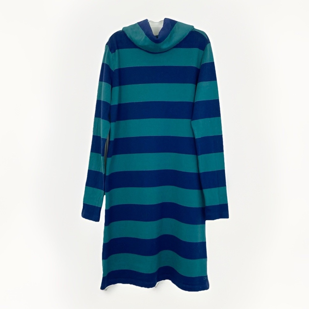 Vineyard Vines Rugby Stripe Turtleneck Cowl Neck Long Sleeve Dress Girls Large